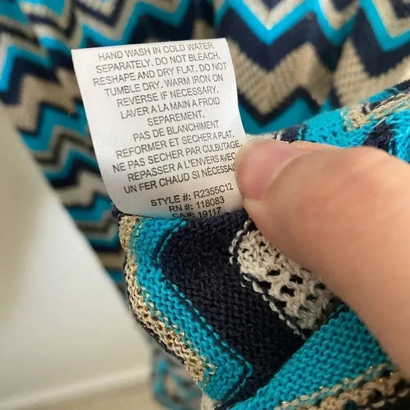 Minnie Rose Chevron Knit Sleeveless Dress Size XS - Picture 8 of 8